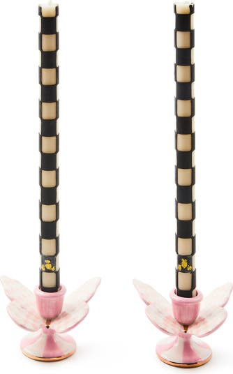 Rosy Check Set of 2 Butterfly Candleholders