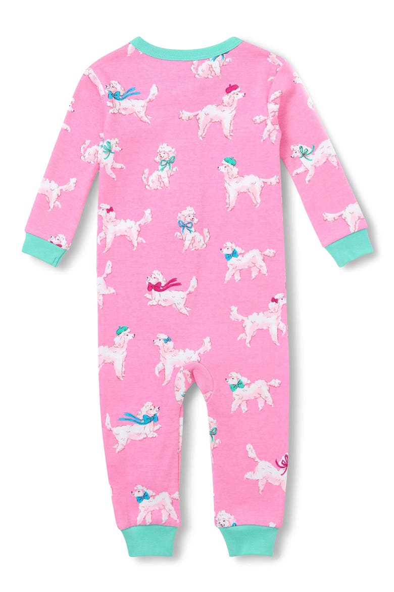 Poodle Pups Cotton Zip Romper, Alternate, color, PINK