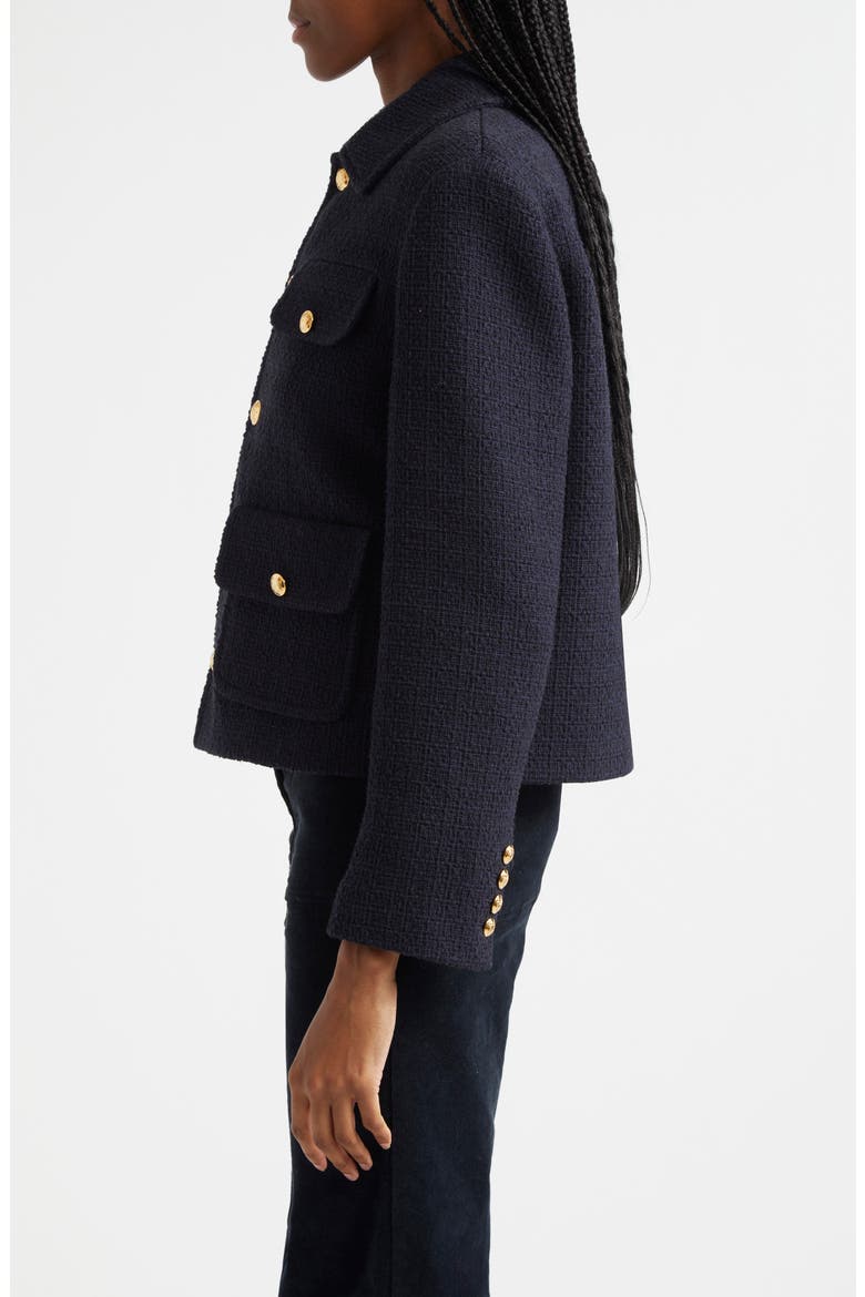 Paola Tweed Jacket, Alternate, color, DARK NAVY