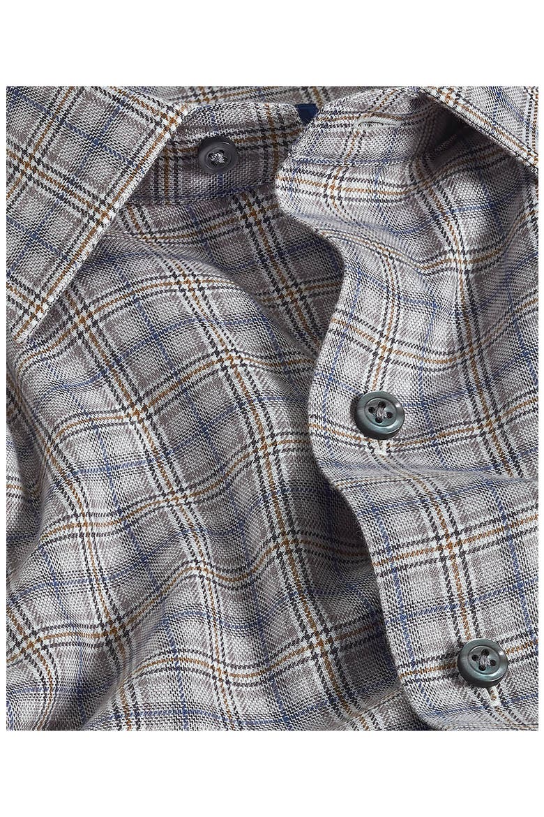 Twill Check Print Sport Shirt, Alternate, color, CHARCOAL/ MULTI