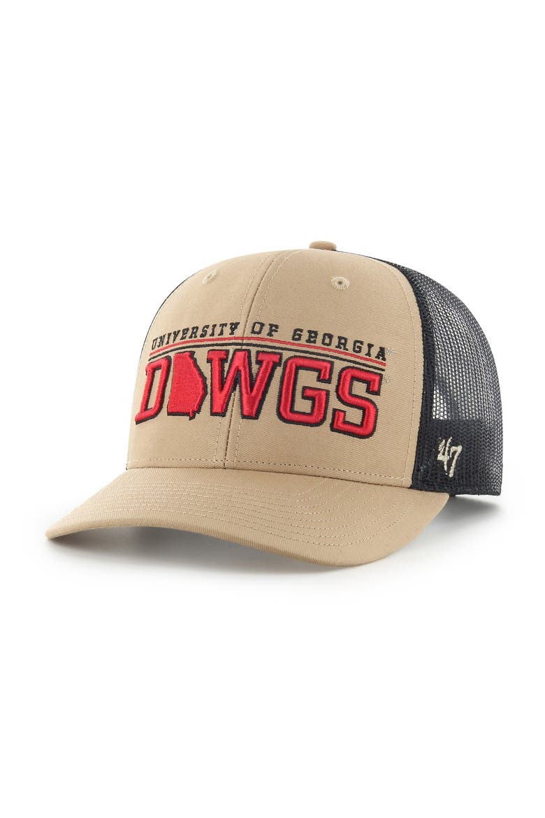 Men's '47  Khaki Georgia Bulldogs Local Statement Trucker Adjustable Hat, Main, color, Khaki