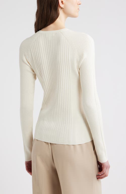 Nordstrom Rib Wool Blend Sweater In White