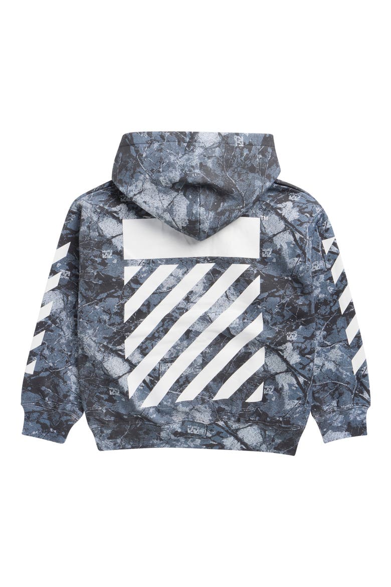 Kids' Camo Print Diagonal Bar Hoodie, Alternate, color, BLACK