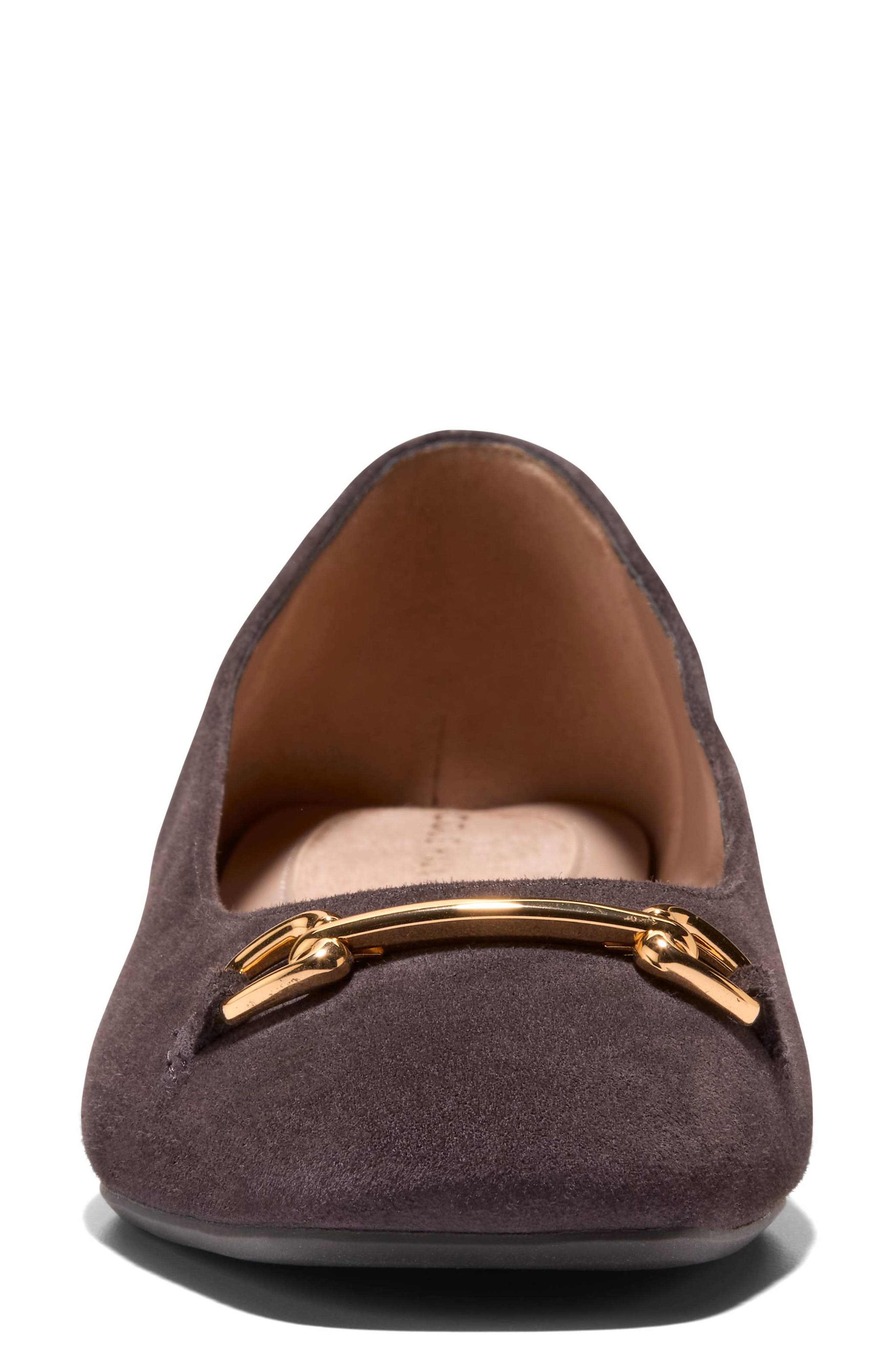 Go-To Verley Balley Flat, Alternate, color, DARK CHOCOLATE SUEDE