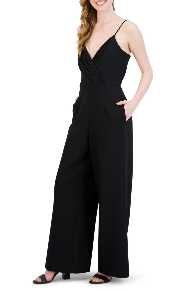 V-Neck Sleeveless Jumpsuit, Alternate, color, BLACK