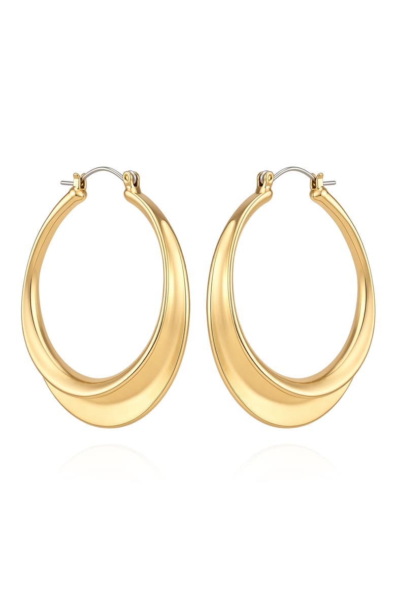 Oval Hoop Earrings, Main, color, GOLD
