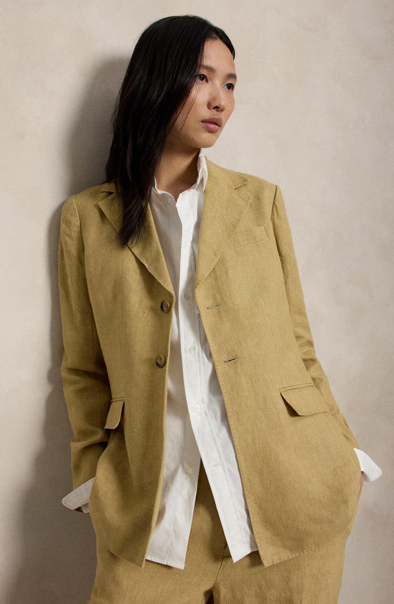 Polo Ralph Lauren Délavé Linen Blazer, Alternate, color, Classic Camel