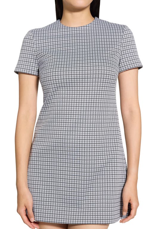 Theory Short-sleeve A-line Mini Dress In Fog Multi