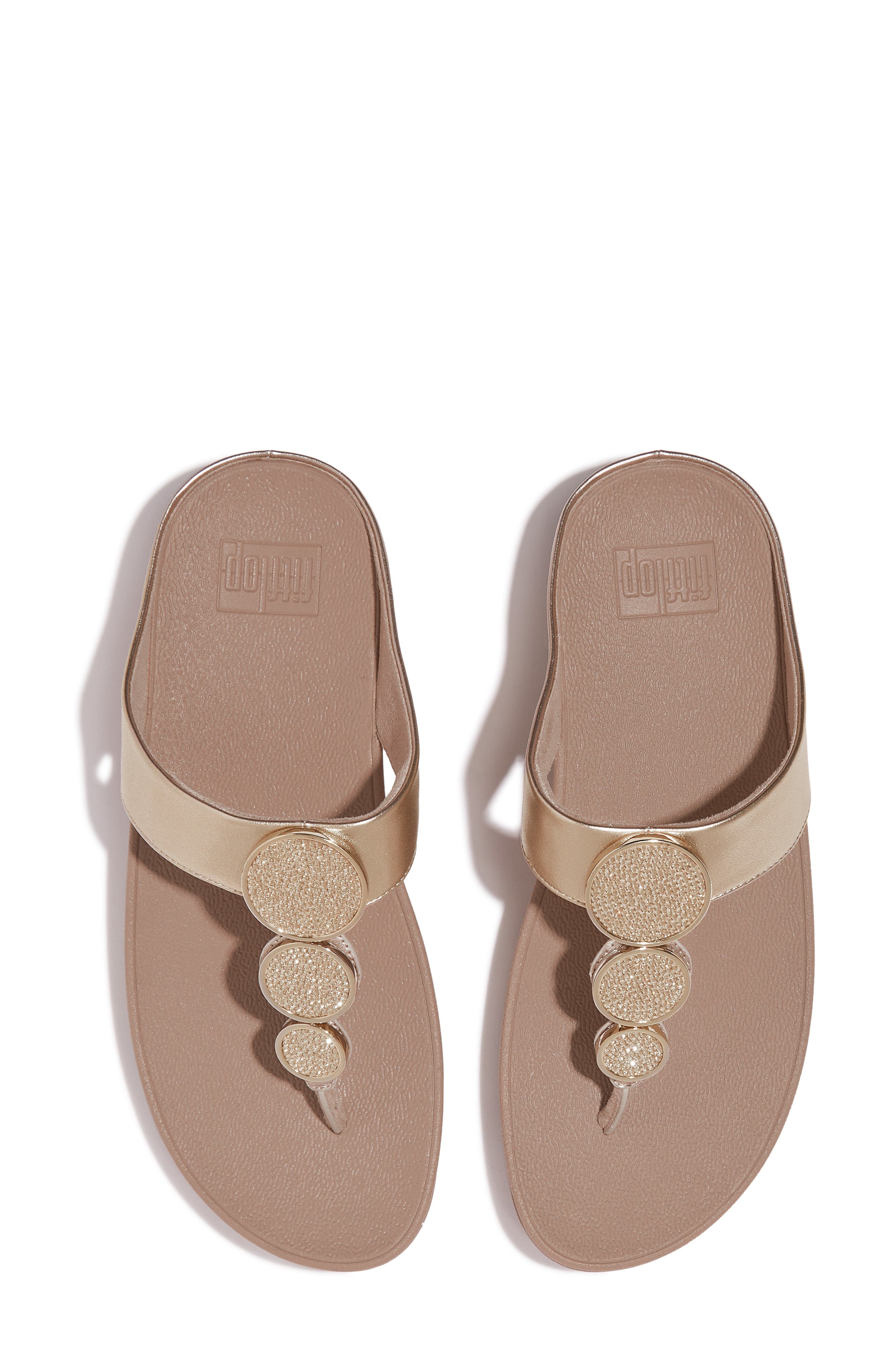 FitFlop Halo Platform Wedge Flip Flop, Alternate, color, Metallic Latte Beige