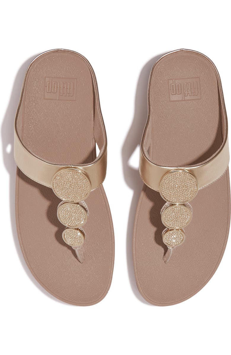 FitFlop Halo Platform Wedge Flip Flop, Alternate, color, Metallic Latte Beige