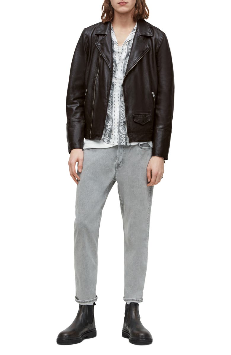 AllSaints Rio Leather Biker Jacket, Alternate, color, 