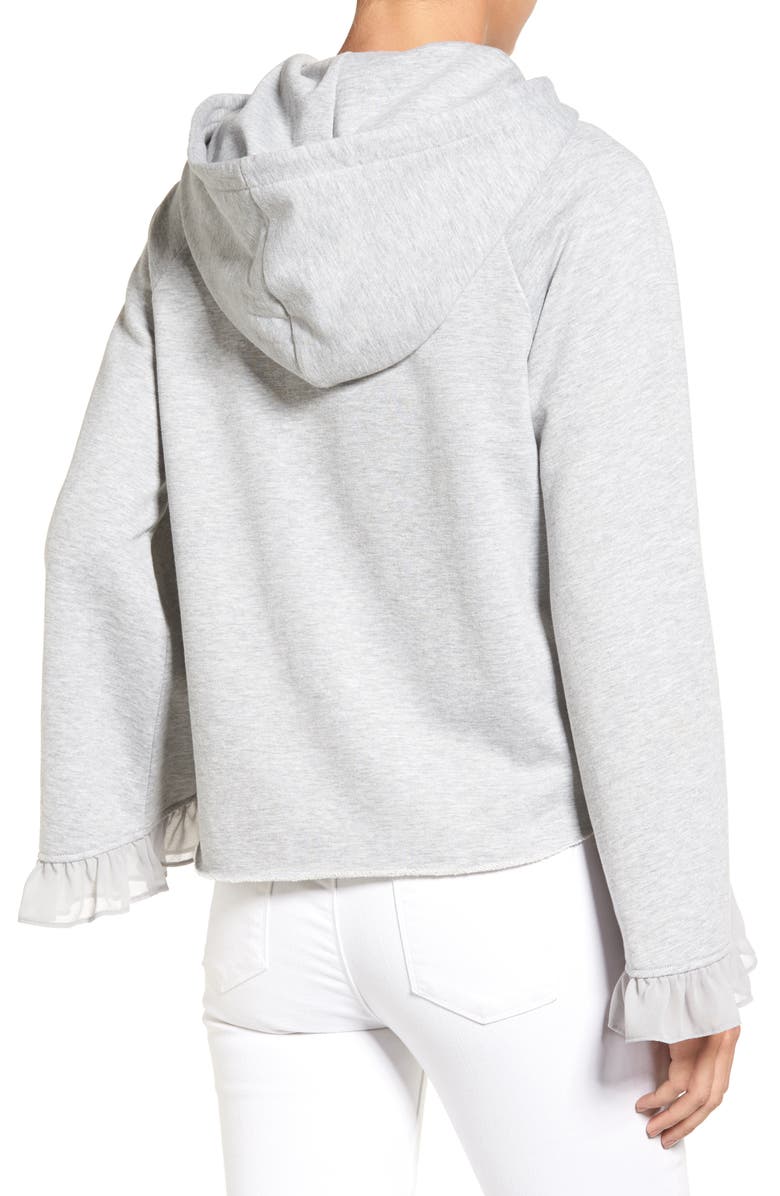 Chelsea28 Ruffle Bell Sleeve Hoodie, Alternate, color,