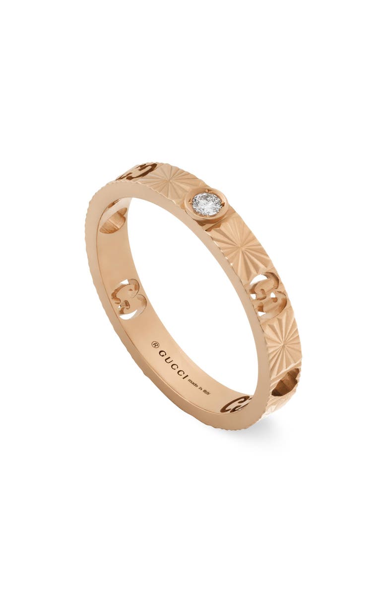 Gucci Icon Star Diamond Ring Band, Alternate, color,