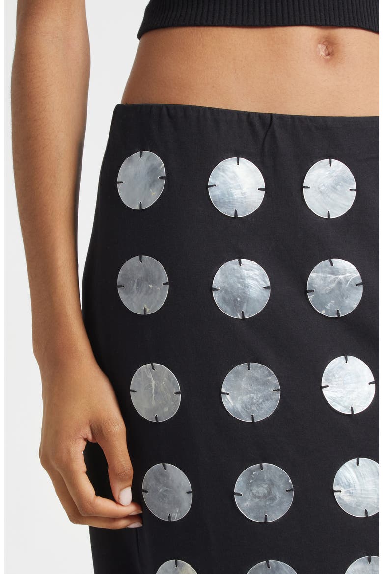 Mother-of-Pearl Paillette Skirt, Alternate, color, BLACK