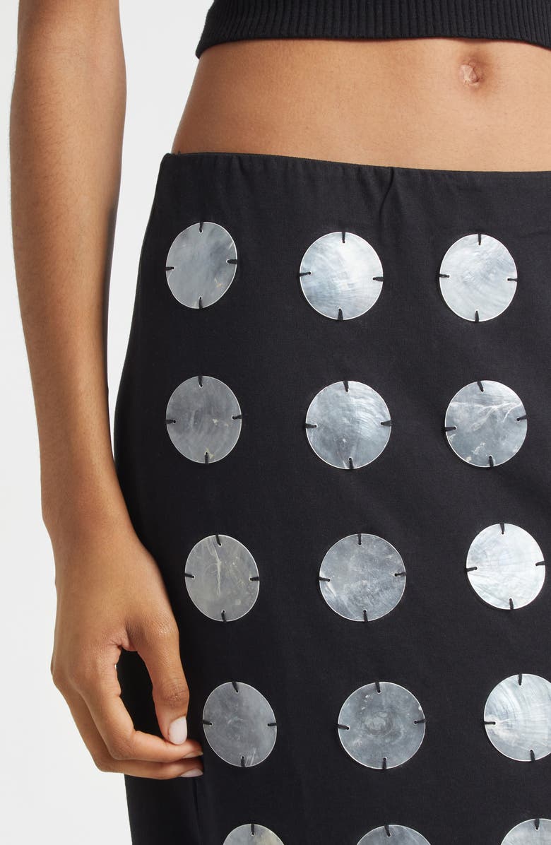 CONNER IVES Mother-of-Pearl Paillette Skirt, Alternate, color, Black