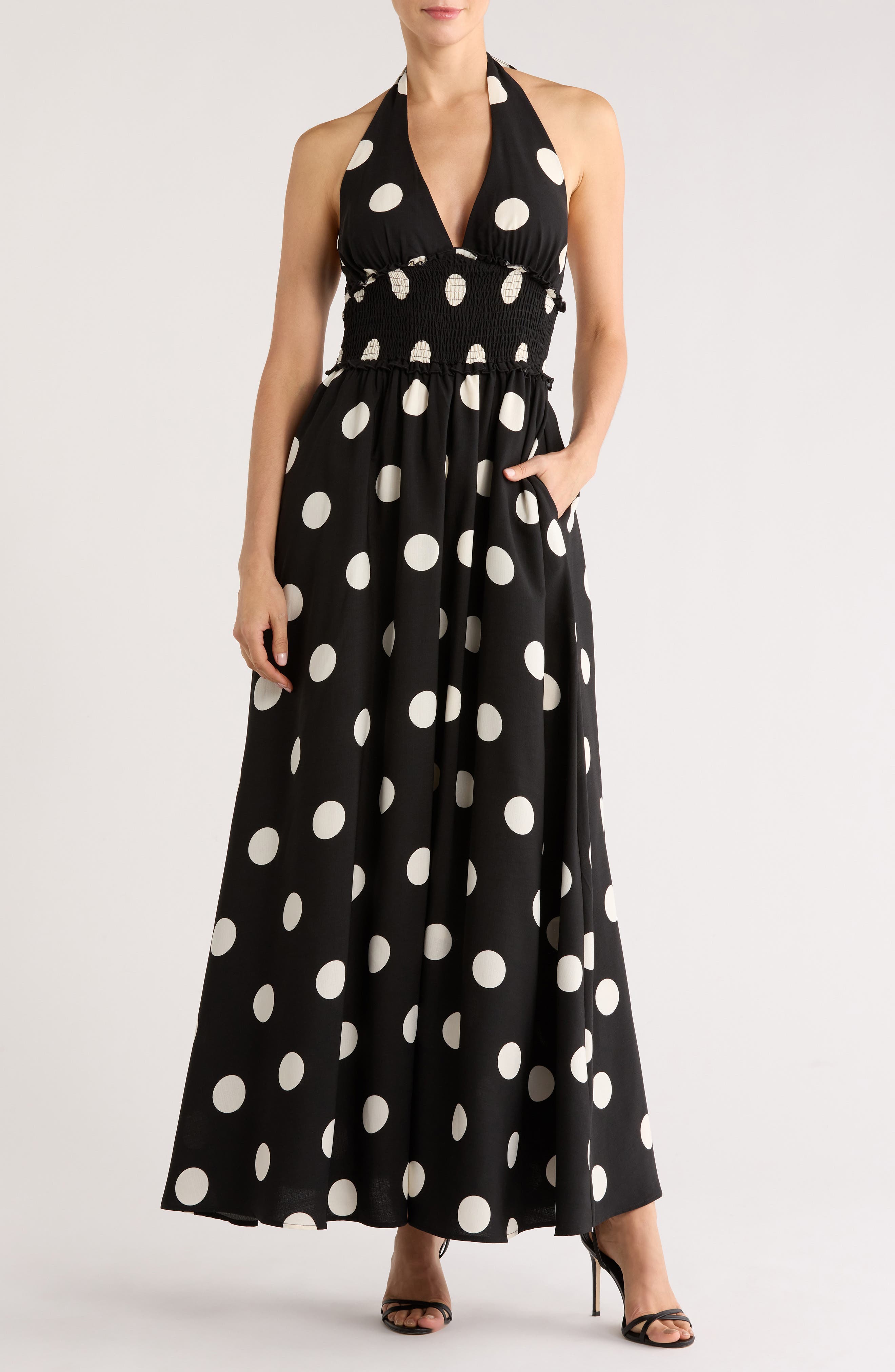 Love By Design Nina Patterned Halter Maxi Dress