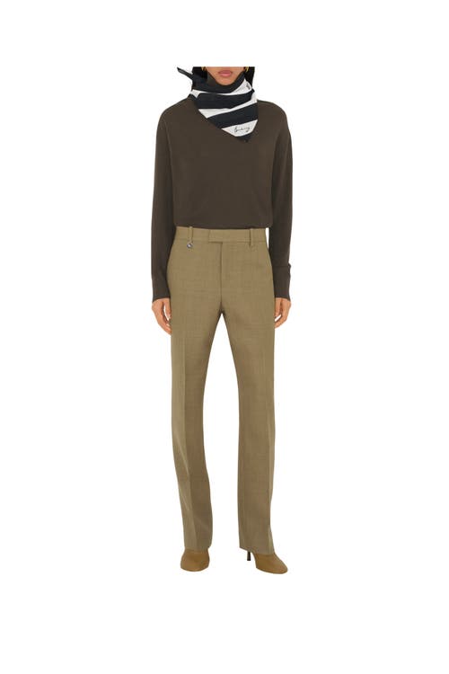 Burberry Striped Cotton Scarf In Monochrome