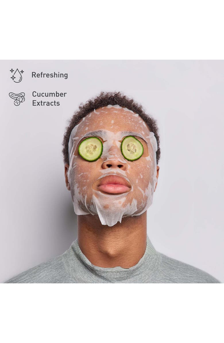 PURSONIC Ice Cube Facial Roller Massager & Hydrating Cucumber Sheet Masks Your Ultimate Skincare Refresh Kit, Alternate, color, Pink