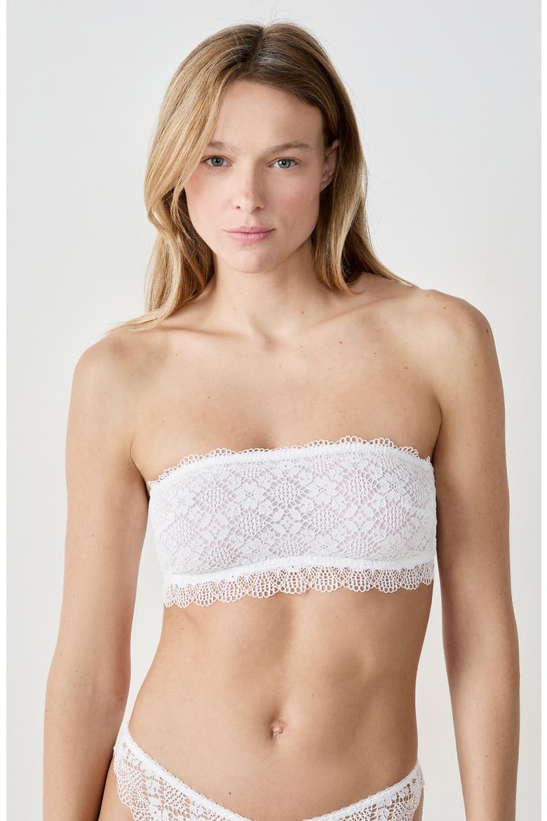 Souffle Strapless Bandeau Bra, Alternate, color, ECRU