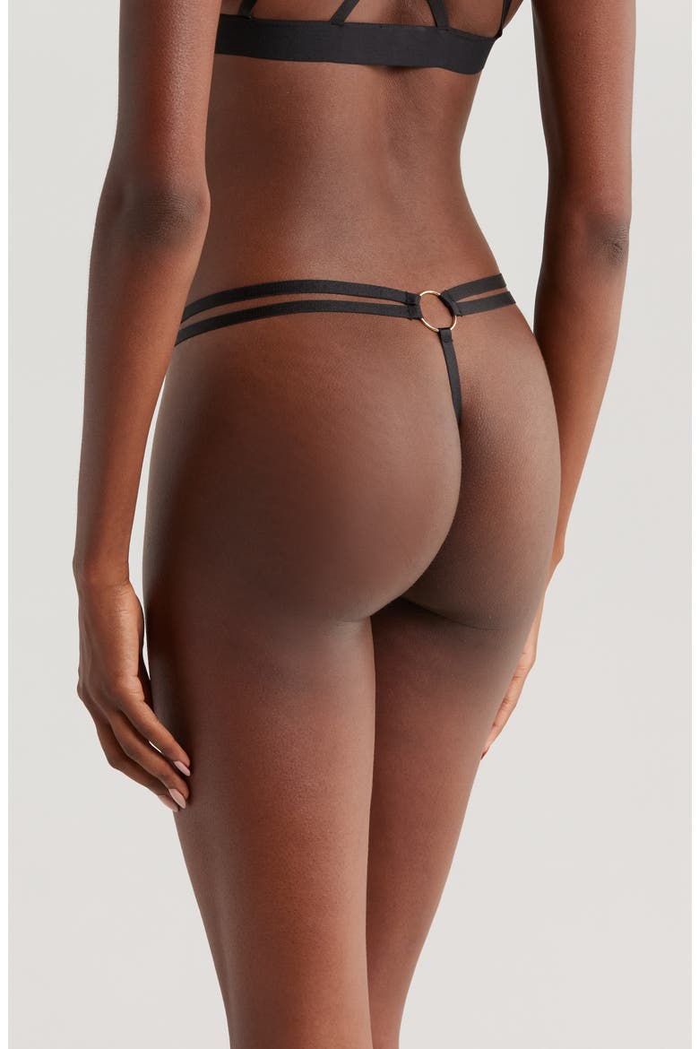 Lace G-String, Alternate, color, BLACK