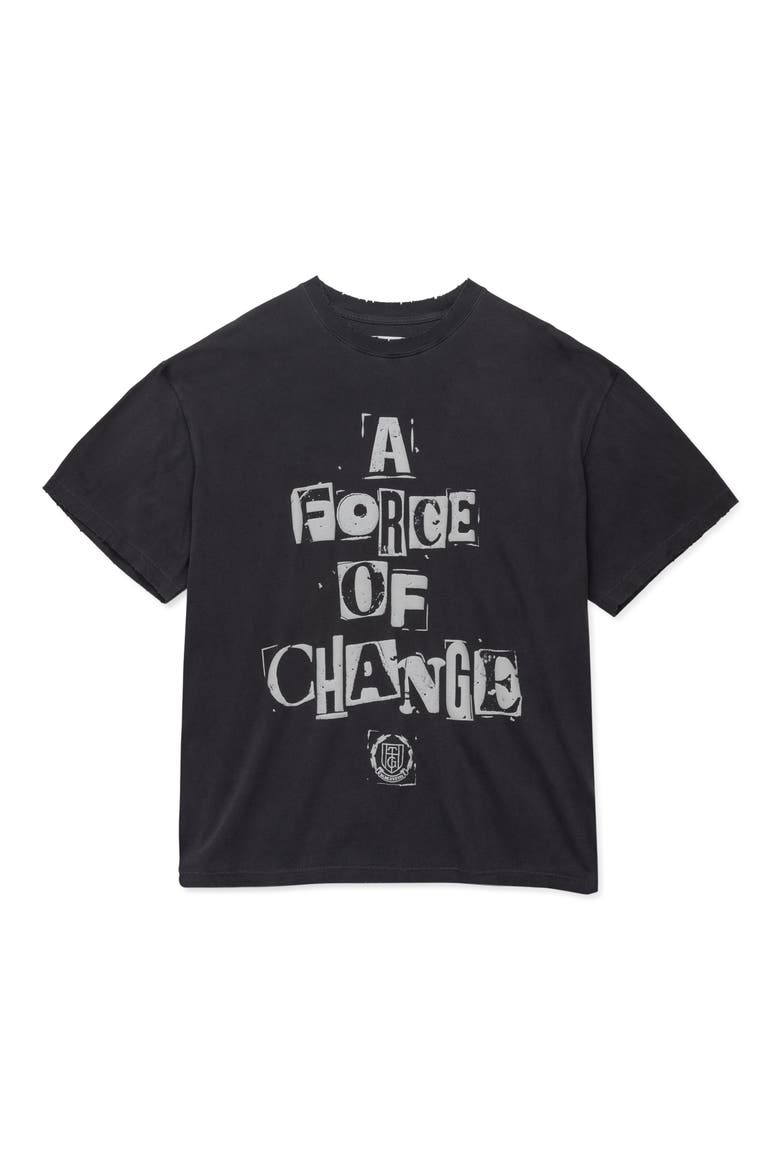 A Force of Change Oversize Cotton Graphic T-Shirt, Alternate, color, BLACK