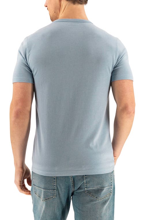 Devil-dog Dungarees Short Sleeve Henley In Dusty Blue