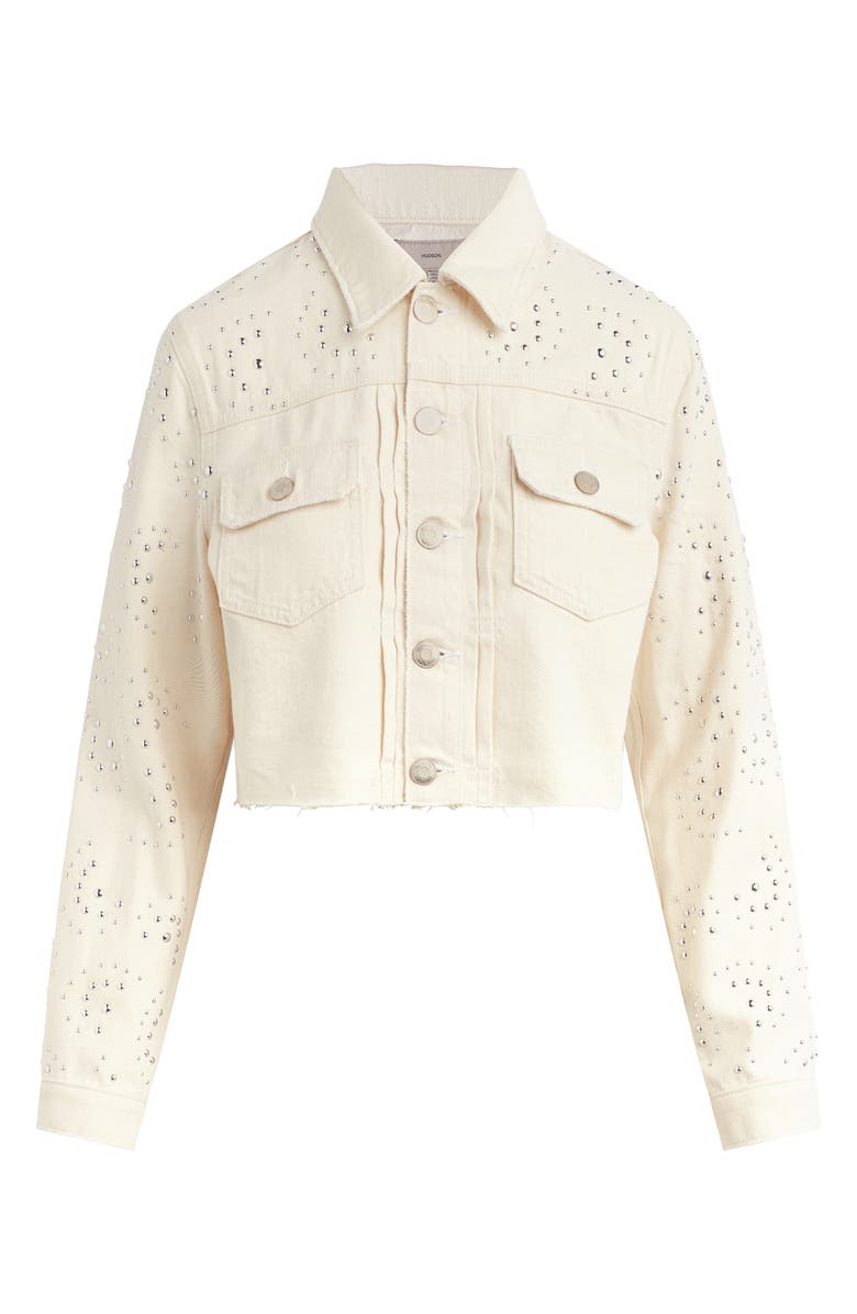 Hudson Jeans Lola Studded Shrunken Denim Jacket, Alternate, color,