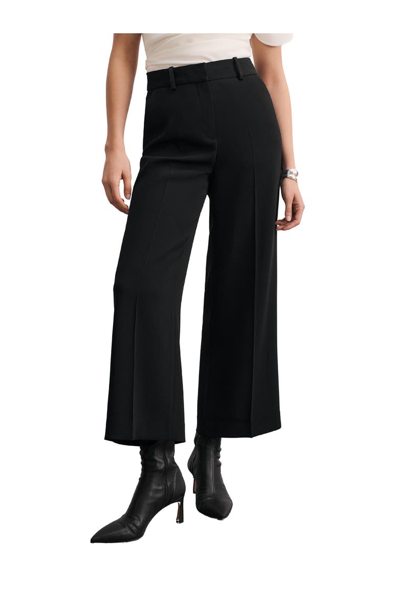 Clever Crepe Adelaide Cropped Pants, Main, color, Black