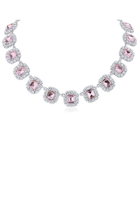 Halo Crystal Pavé Statement Necklace