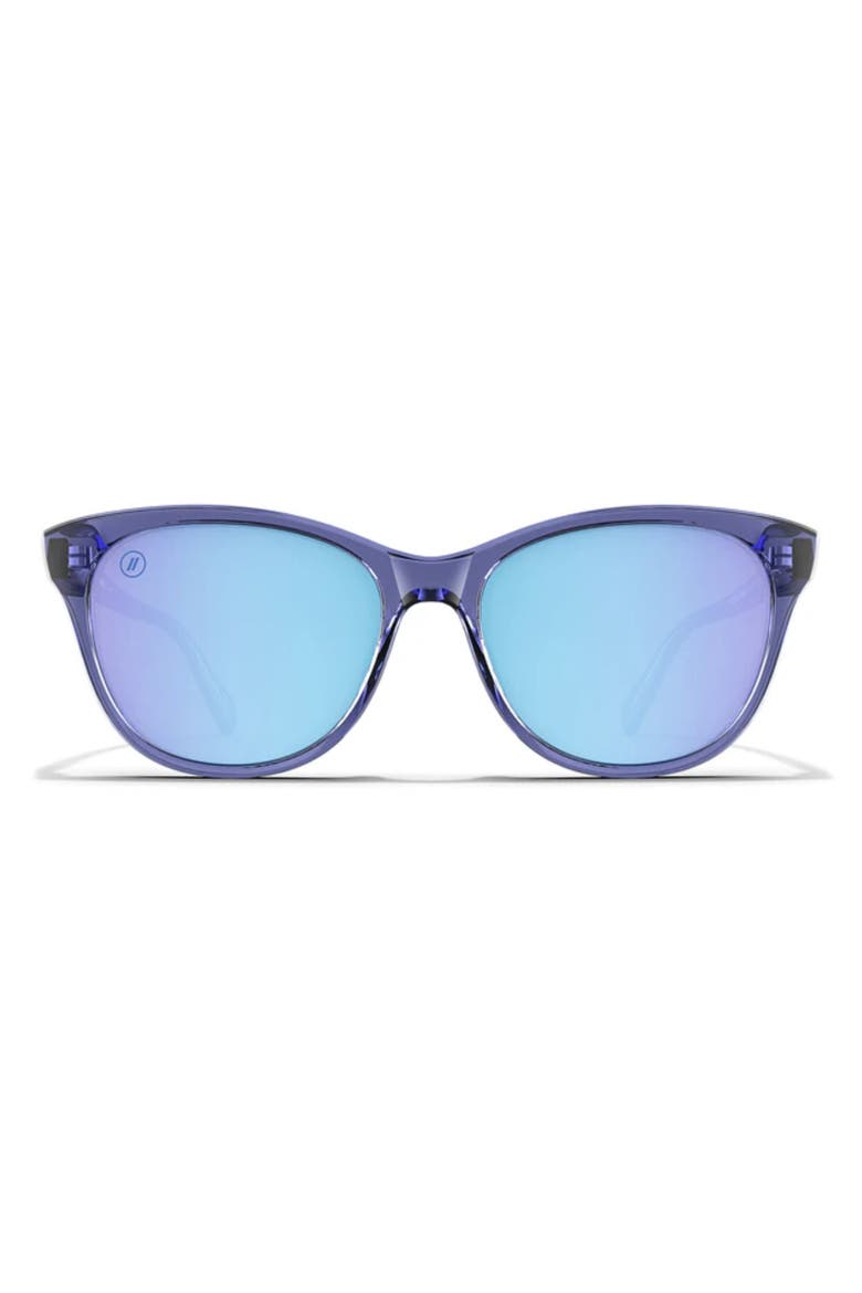 Palmy 54mm Polarized Round Sunglasses, Main, color, CRYSTAL INDIGO