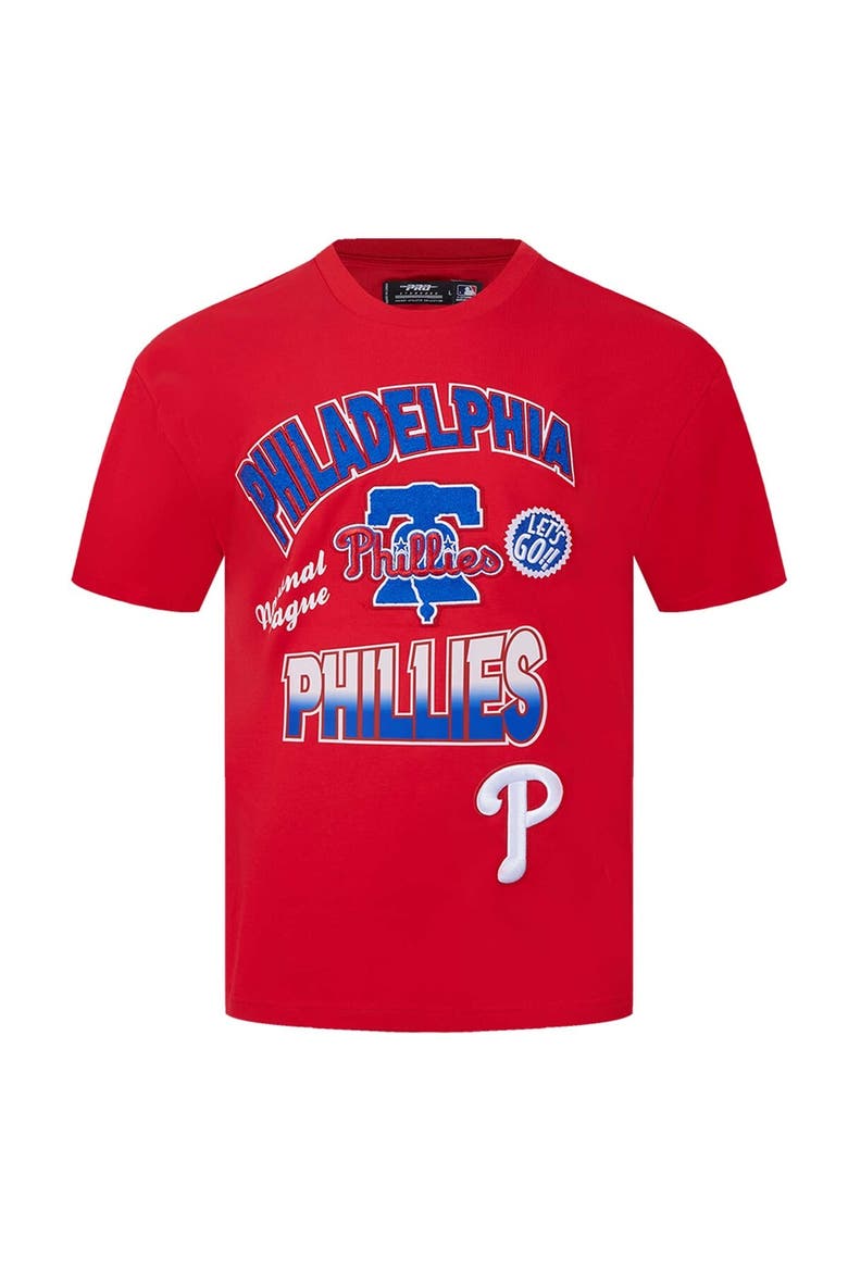 Men's Pro Standard Red Philadelphia Phillies Turn It Up Dropped Shoulder T-Shirt, Alternate, color, Red