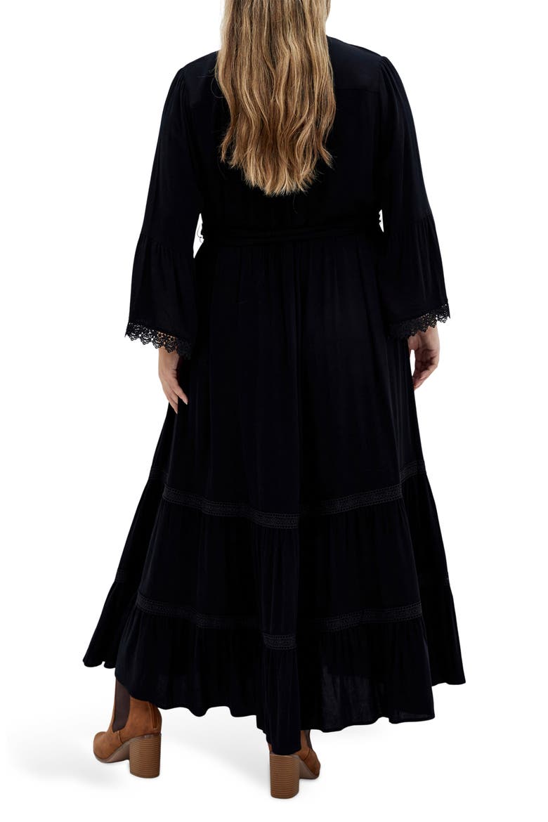 Camille Long Sleeve Maxi Dress, Alternate, color, BLACK