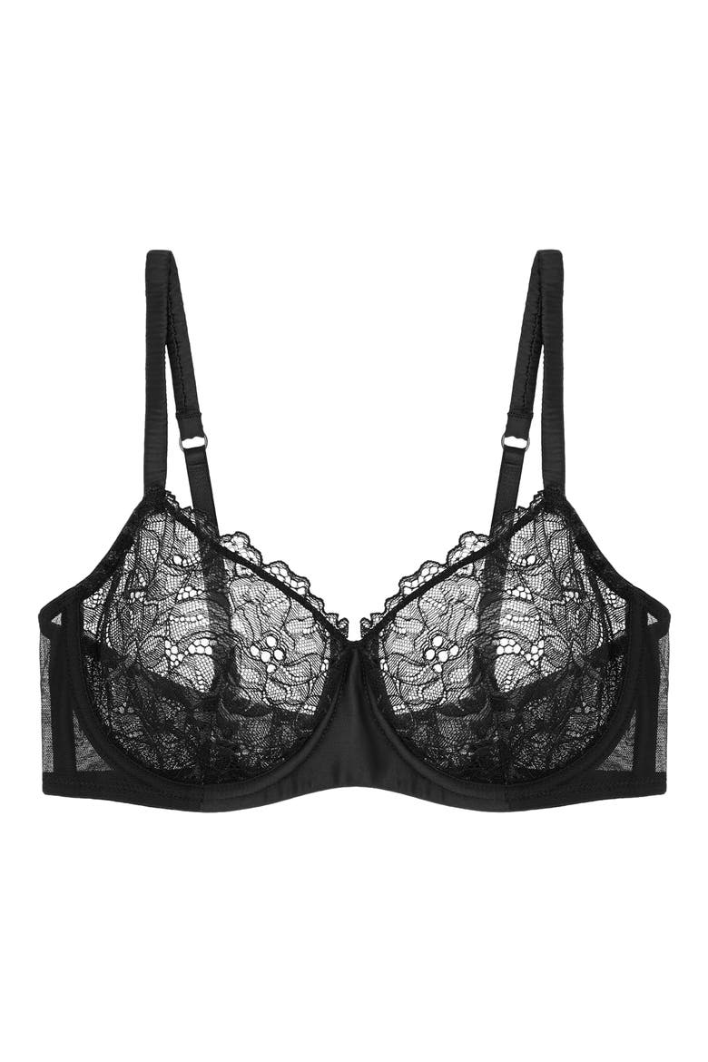 Lexi Underwire Unlined Demi Bra, Alternate, color, ONYX