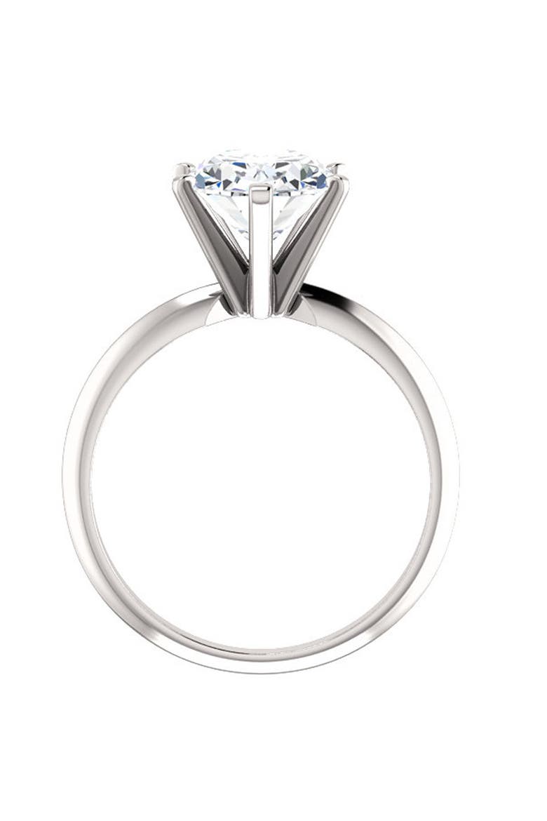3 Ct Oval Moissanite Solitaire Engagement Ring 14k Gold, Alternate, color, 14k White Gold