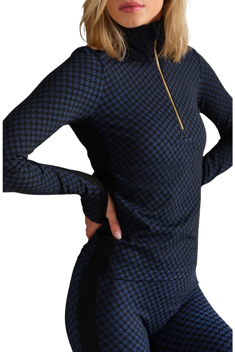 Houndstooth Seamless Half-Zip Pullover, Alternate, color, NAVY BLUE HOUNDS