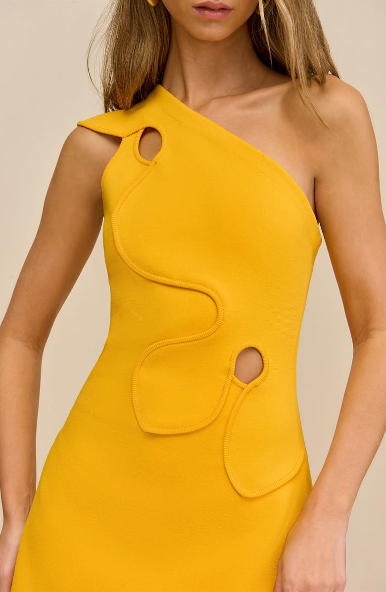 Cult Gaia Labella Asymmetric Minidress, Alternate, color, Marigold