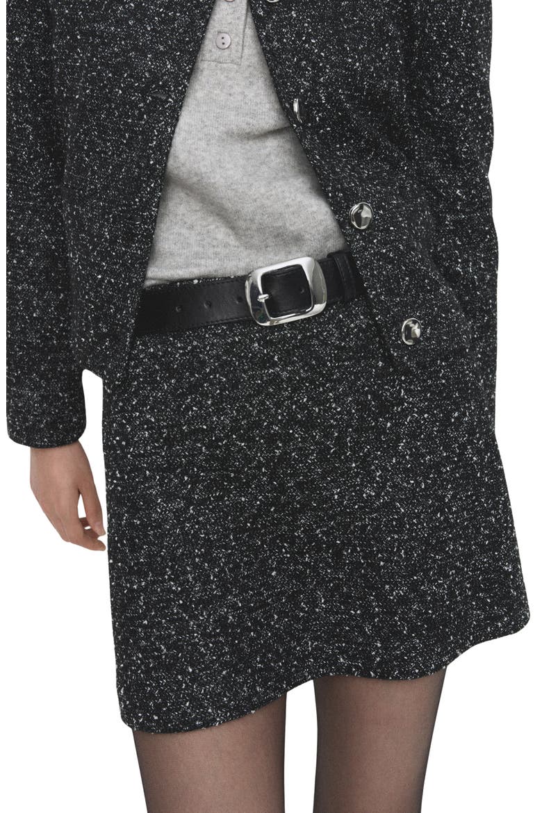 Fleck Knit Skirt, Main, color, BLACK