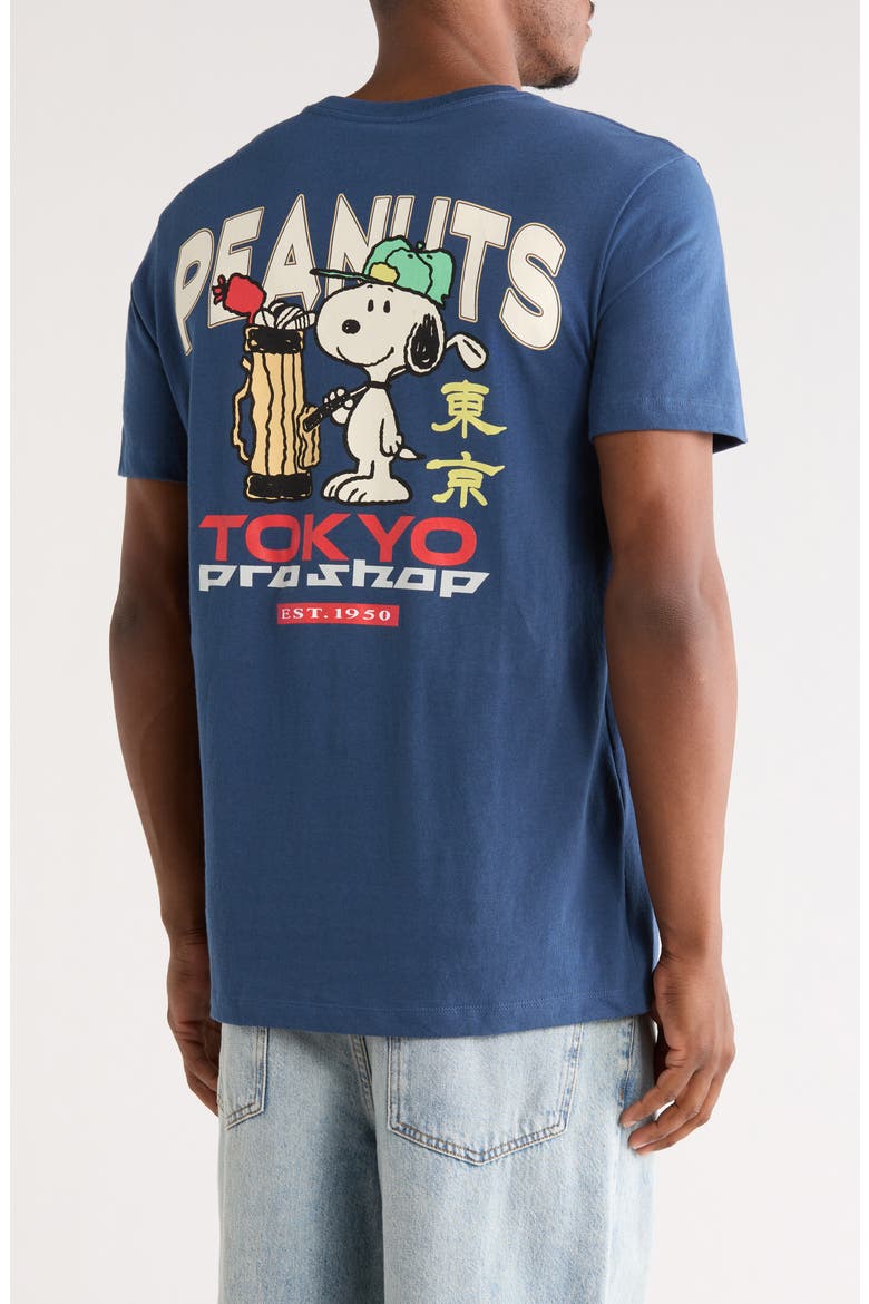 Peanuts® Tokyo Pro Shop Graphic Cotton T-Shirt, Alternate, color, DENIM BLUE