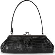 Kurt Geiger London Kensington Croc Embossed Leather Frame Bag