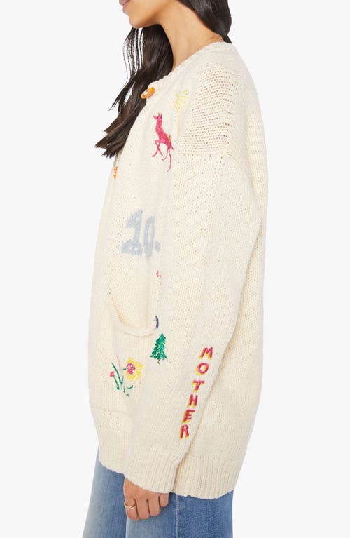 Mother The Long Drop Embroidered Cotton And Alpaca-blend Cardigan In Neutral