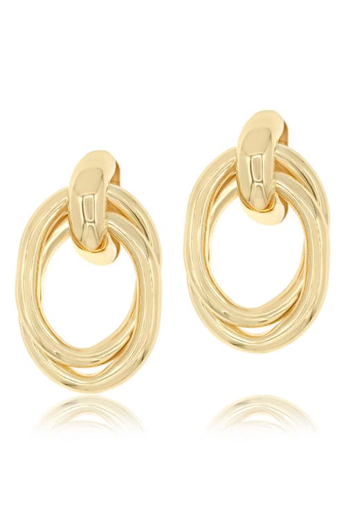 Shymi Twisted Oval Drop Earrings In Gold