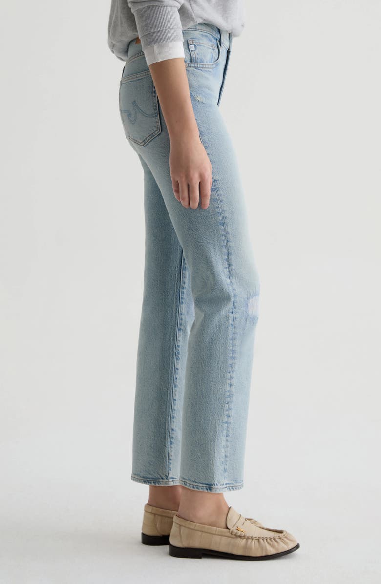 AG Brinley Rip & Repair Mid Rise Straight Leg Jeans, Alternate, color, Riverbend