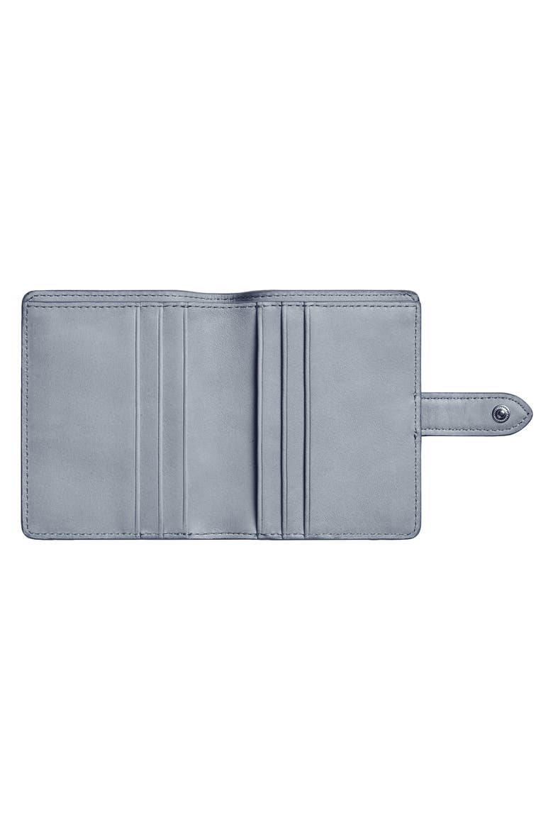Small Leather Bifold Snap Wallet, Alternate, color, MIST