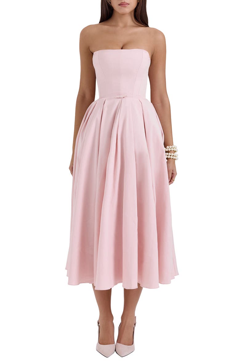 Audrey Strapless Fit & Flare Dress, Main, color, ENGLISH ROSE