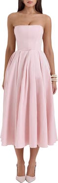 HOUSE OF CB Audrey Strapless Fit & Flare Dress