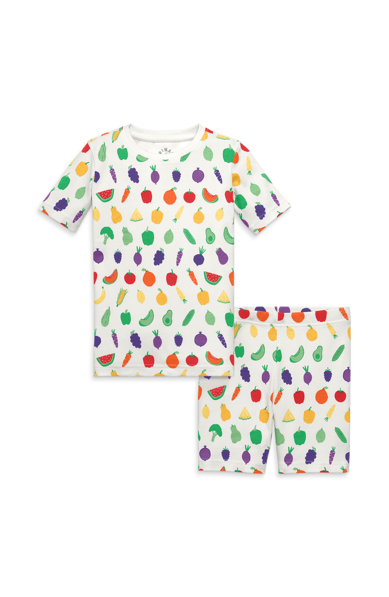 Primary Kids Rainbow Farm Stand Organic PJ Set, Main, color,
