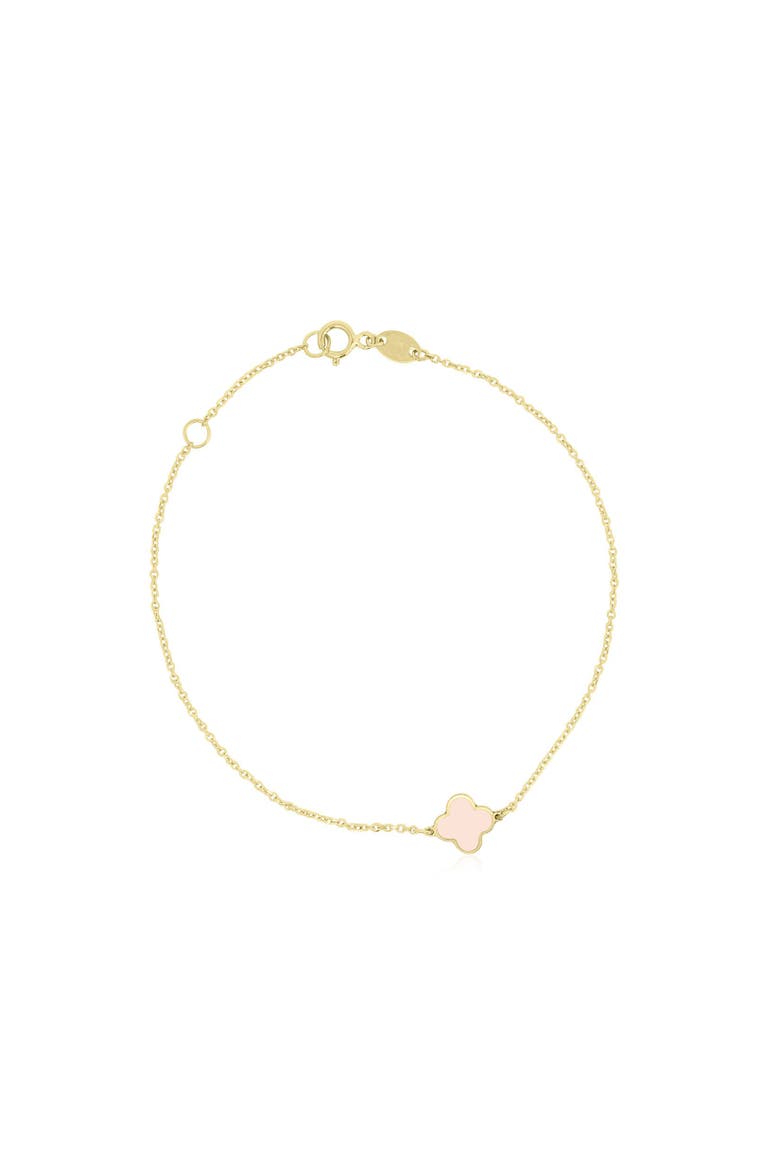 Mini Pink Pearl Single Clover Bracelet, Main, color, Pink Pearl