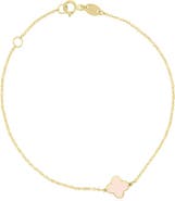The Lovery Fine Jewelry Mini Pink Pearl Single Clover Bracelet