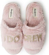 DEARFOAMS Lane Bridal I Do Fuzzy Slide Slipper