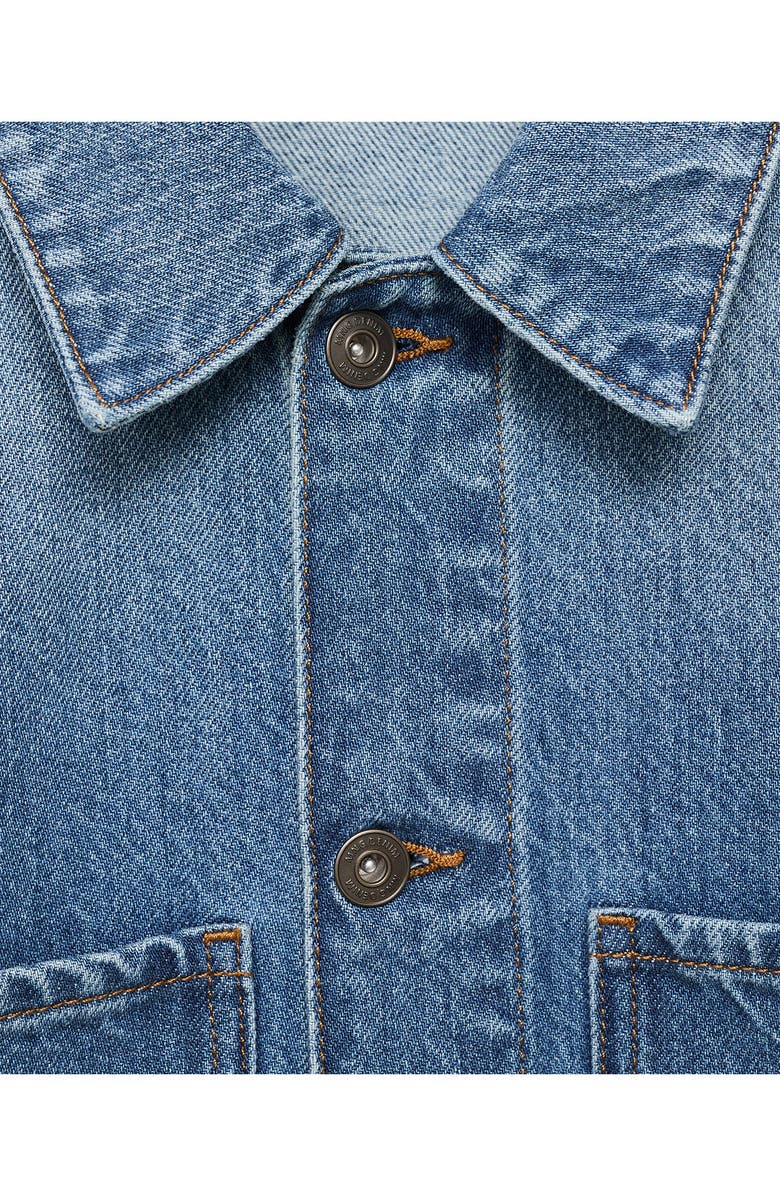 MANGO Slim Fit Denim Workwear Jacket, Alternate, color, Medium Blue